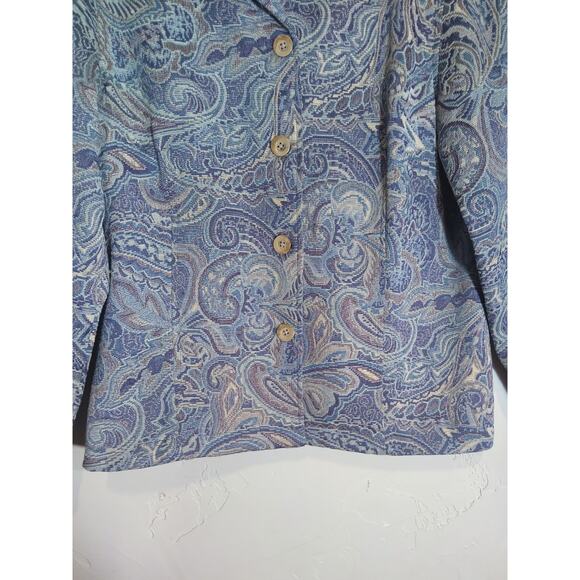 Coldwater Creek Blue Paisley Tapestry Jacket - Picture 4 of 7